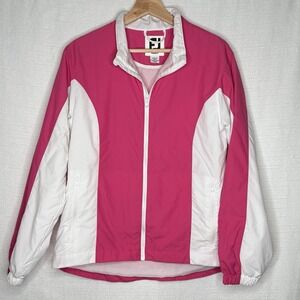 Footjoy Lightweight Full‎ Zip Golf Jacket Pink Womens M 2014 US Amateur Atlanta